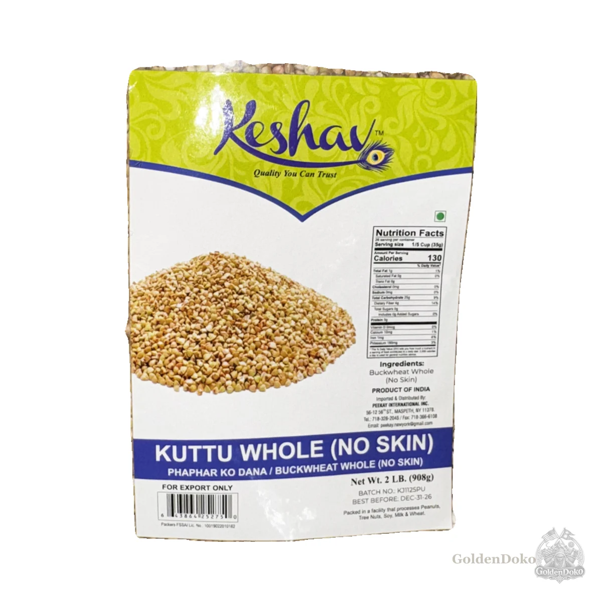 Kutti Whole (No Skin) Buckwheat at Laliguras Indian and Nepali Grocery and Oriental Food
